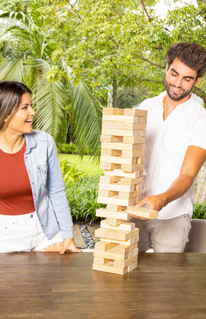 YardCandy Stars & Stripes Wooden Tumbling Tower image number 2