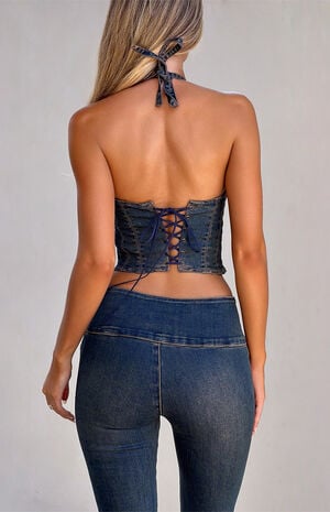Riona Denim Halter Top image number 2