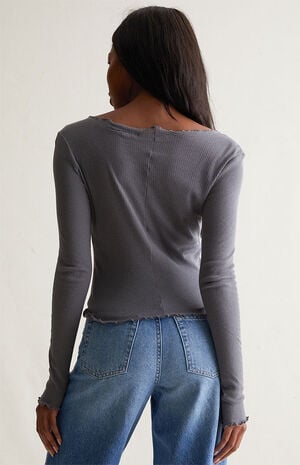 Dove Lettuce Edge Long Sleeve Top image number 4