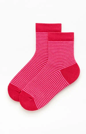 Red Striped Ankle Socks image number 1