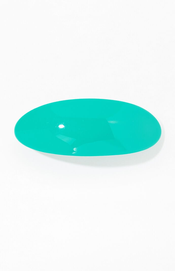 John Galt Teal Oval Hair Barrette