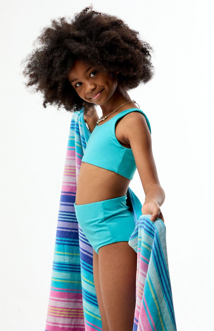 Pacsun Kids Teal Tank & High Waisted Bikini Set