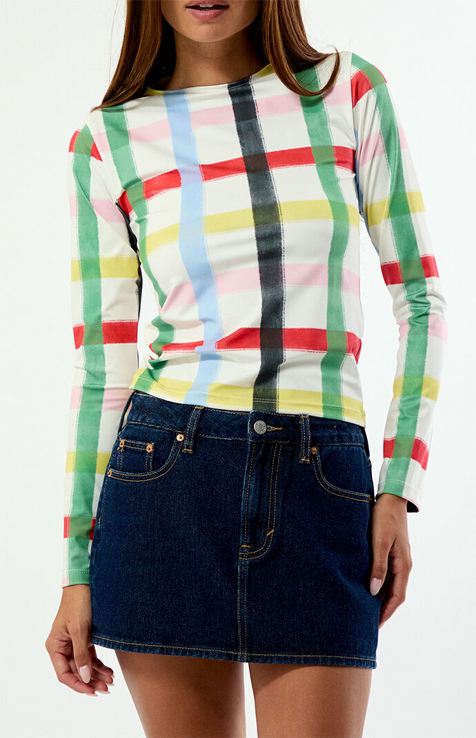 Sixxta Rainbow Confetti Long Sleeve Top