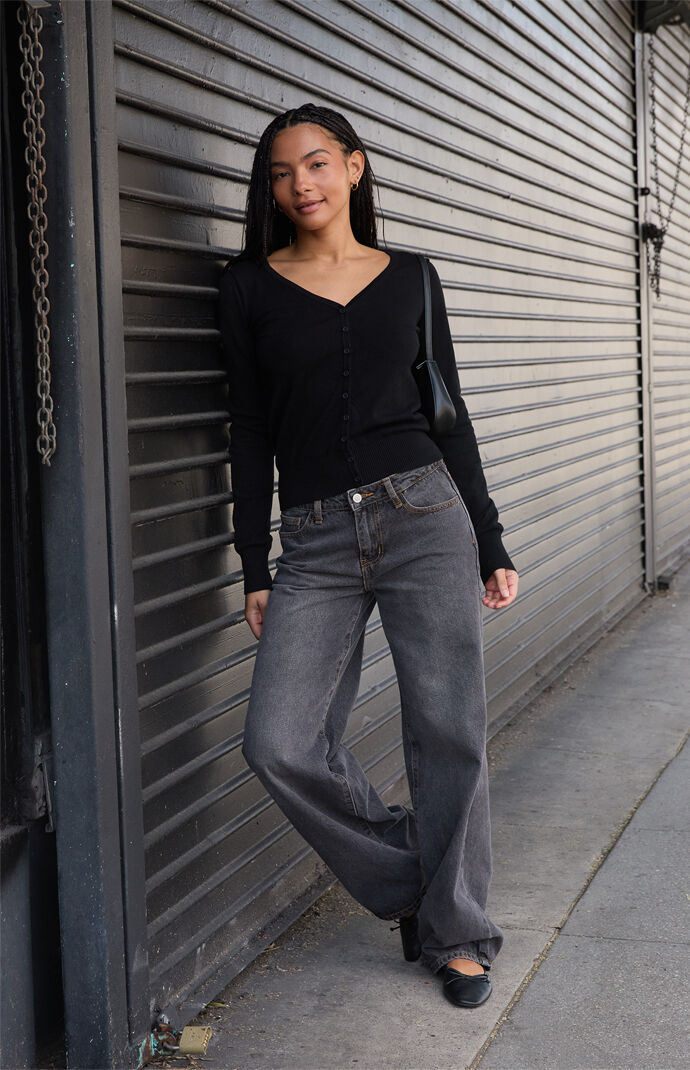 John Galt Black Button Down Cardigan