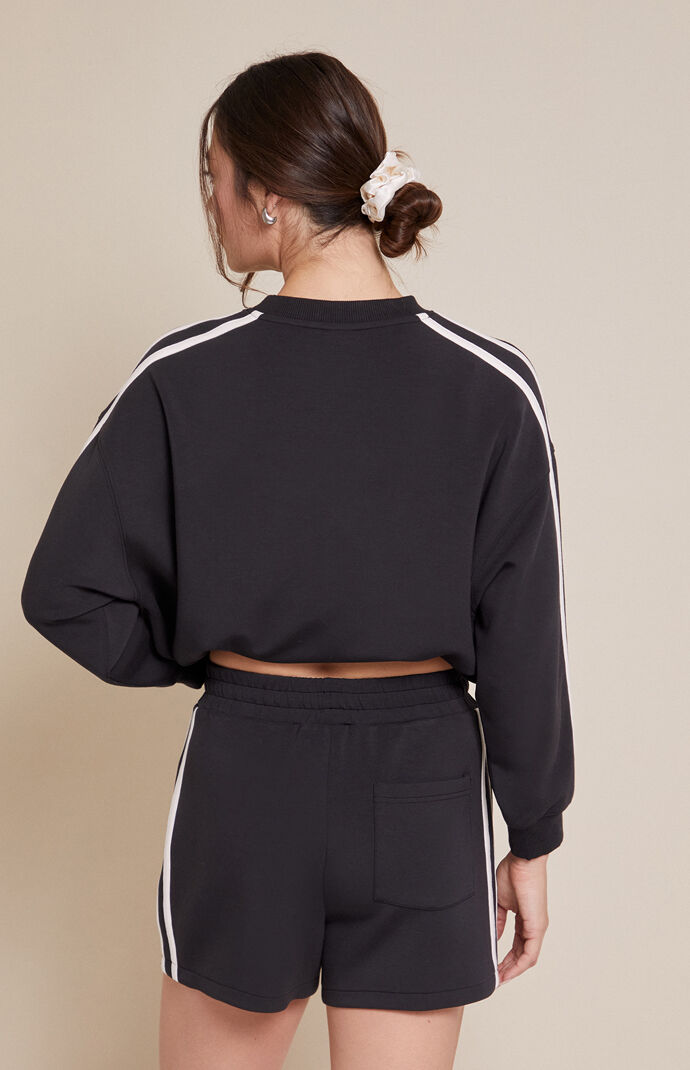 PAC 1980 Active Black Stripe Side Sweat Shorts