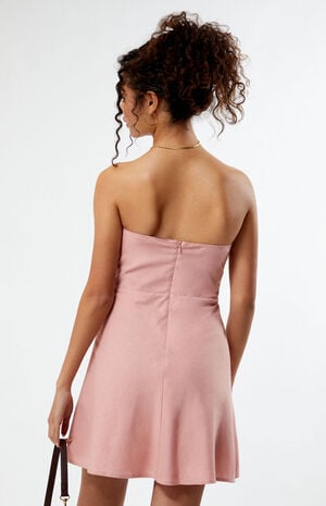 Strapless Linen Mini Dress image number 4
