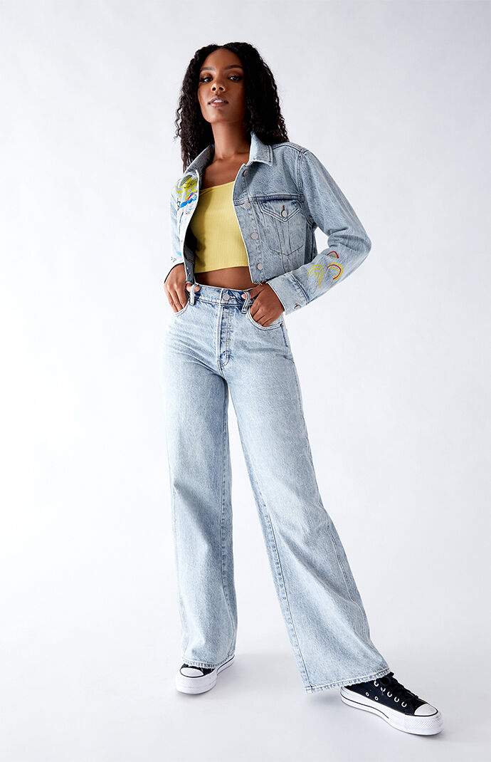 cropped denim trucker jacket