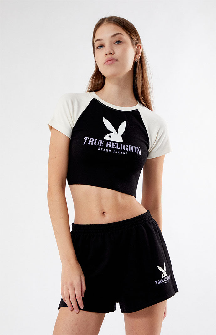 True Religion x Playboy Colorblock Raglan Baby T Shirt PacSun