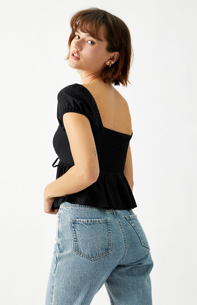 Cinched Babydoll Top