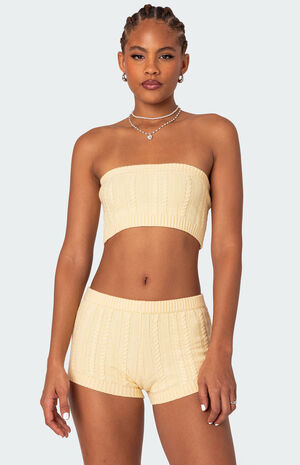 Raegan Cable Knit Bandeau Top image number 1