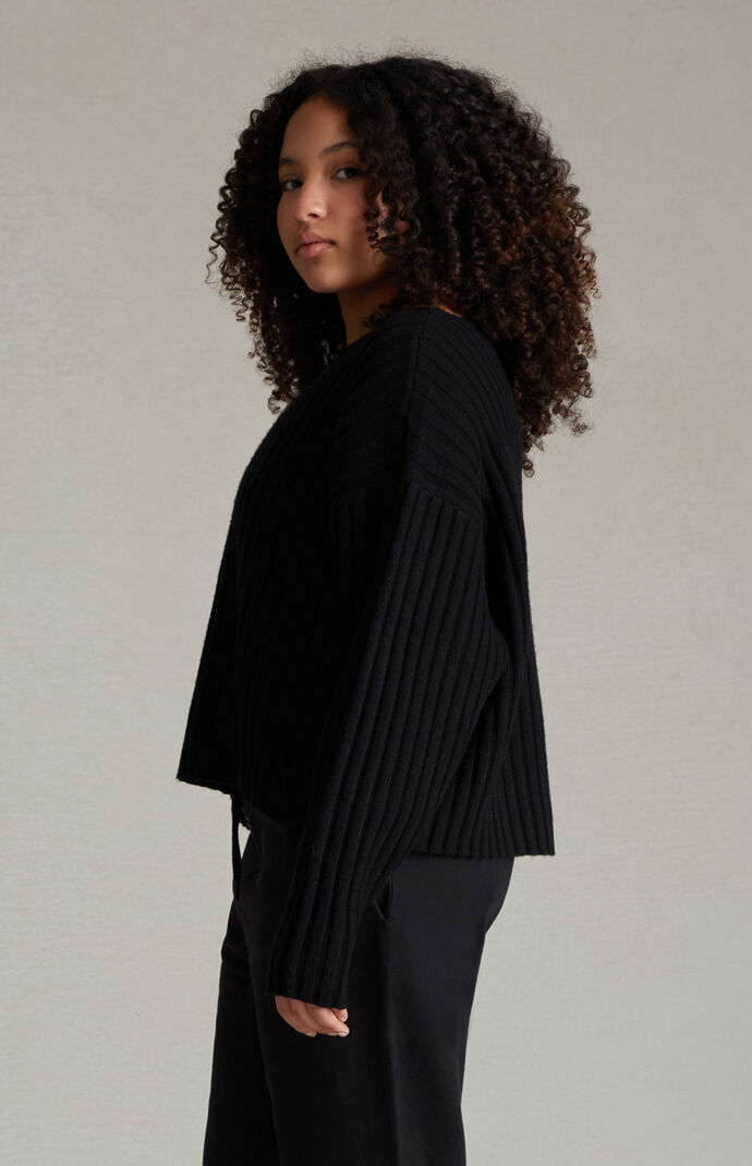 Fear of God ESSENTIALS Kids Jet Black Raw Neck Sweater