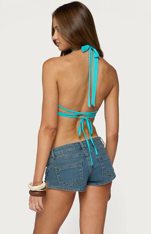 Butterfly Sequin Backless Halter Top image number 3