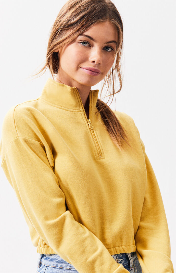 la hearts jersey taped half zip sweatshirt