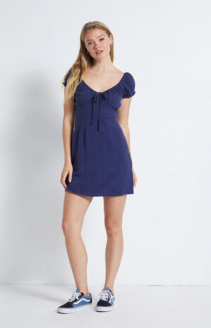Tie Front Linen Mini Dress image number 1