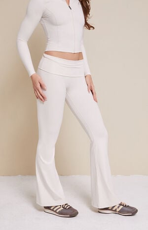 PAC WHISPER Active Fold-Over Waistband Flare Yoga Pants image number 3