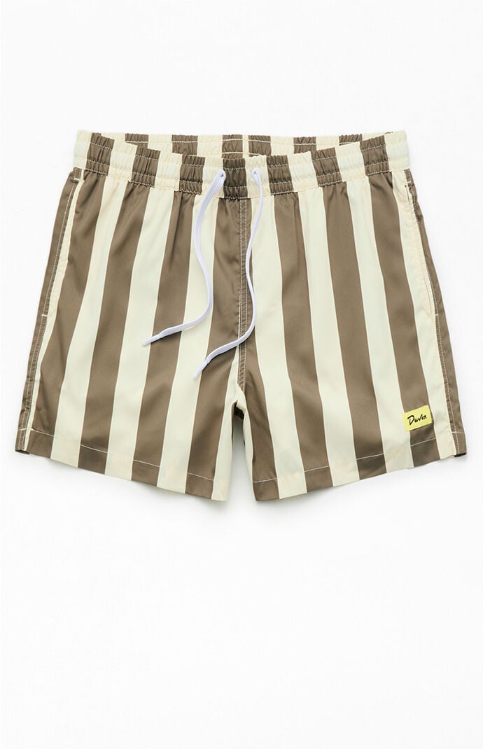Duvin Design Striped Travel 4.5" Swim Trunks