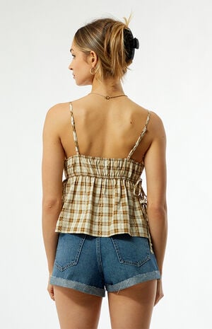 Plaid Babydoll Tank Top image number 4