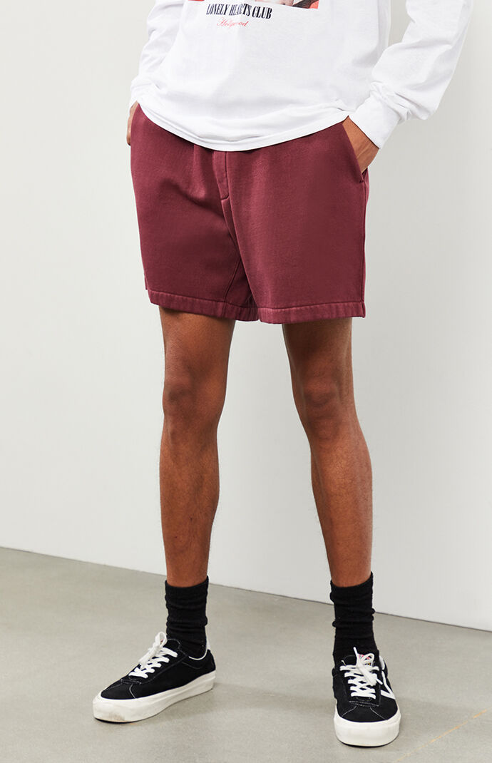 Burgundy Volley Sweat Shorts
