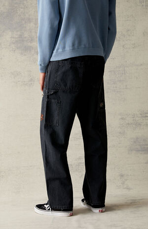 Baggy Black Embroidered Jeans image number 5