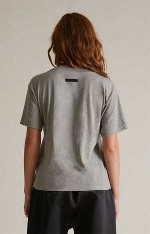 Women's Dark Heather Oatmeal Tri-Blend Crew Neck T-Shirt image number 4