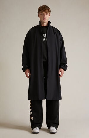Black Bonded Nylon Field Trench Coat image number 2