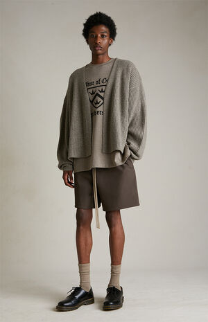 Brown Bonded Nylon Soccer Shorts image number 2