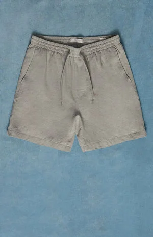 Gray Linen Shorts image number 1