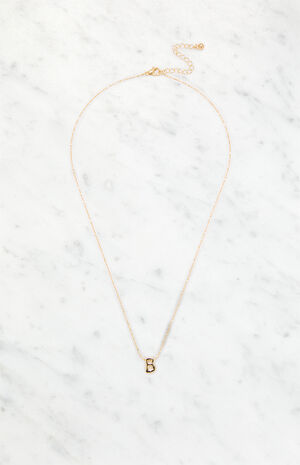 B Initial 14K Gold Plated Necklace image number 1
