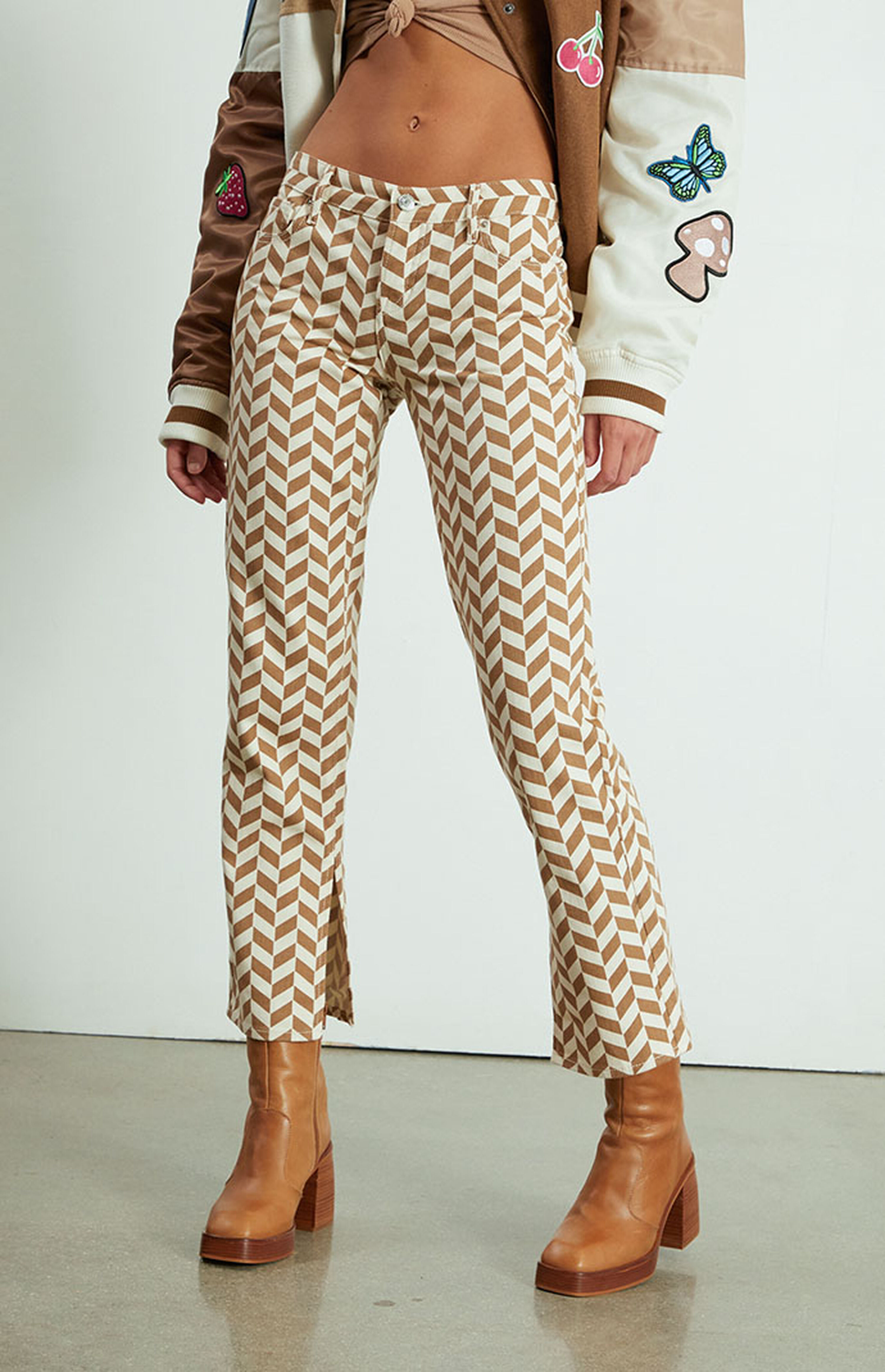 PacSun Brown Chevron Low Rise Straight Leg Jeans PacSun pacsun-brown-chevron-low-rise-straight-leg-jeans-pacsun