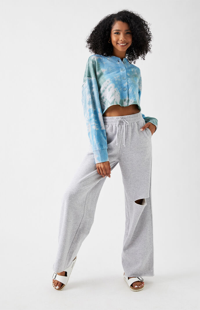 Ripped grey joggers hot sale