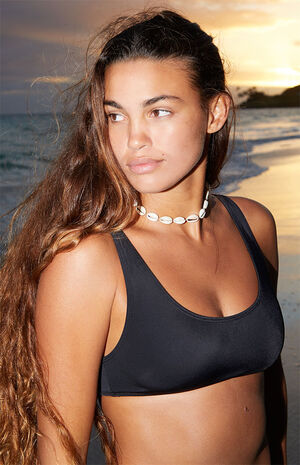 Black Taylor Cropped Bikini Top image number 2