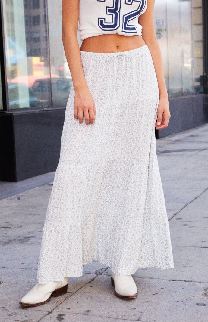 ☆OPENING PROJECT☆W MAXI SKIRT Openwork Crochet Maxi Skirt – LURE Boutique