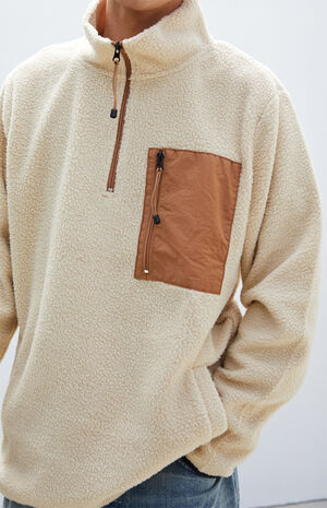 PacSun Bear Half Zip Pocket Fleece Pullover