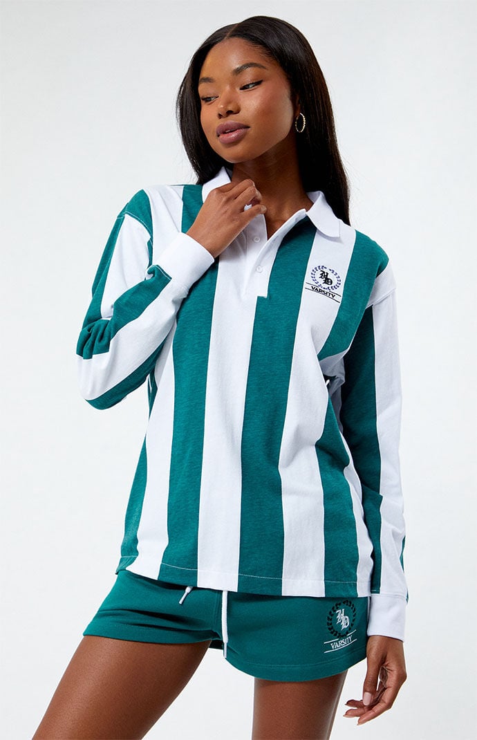 HELLO DAISY Oversized Rugby Polo Shirt PacSun