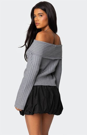 Brandy Fold Over Ribbed Sweater image number 4