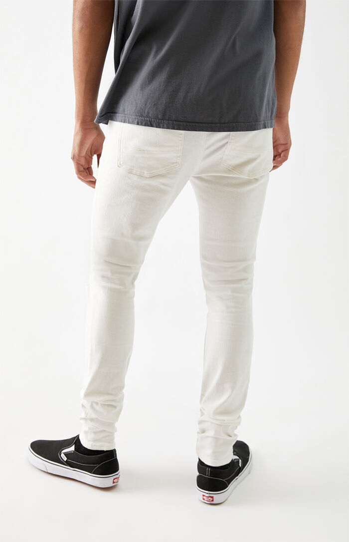 PacSun White Ripped Stacked Skinny Jeans | PacSun