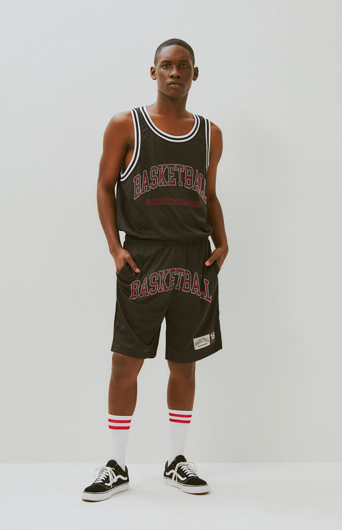 Basketball Skateboards Black Mesh Basketball Shorts PacSun PacSun