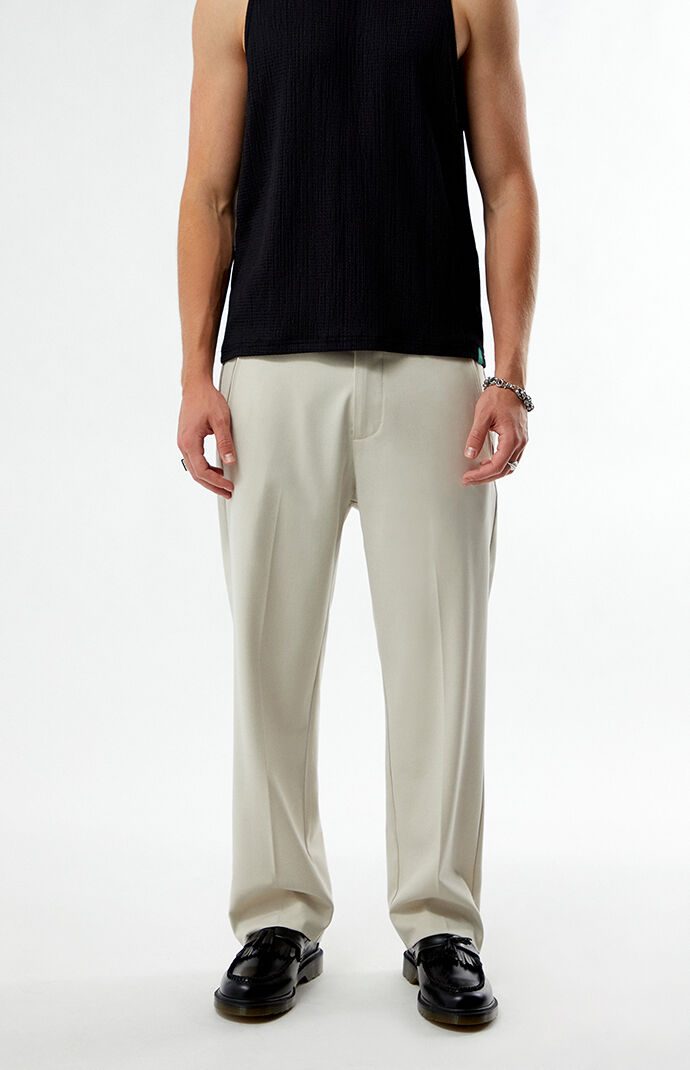 FIELD OF STUDY by Pacsun Cream Straight Trousers