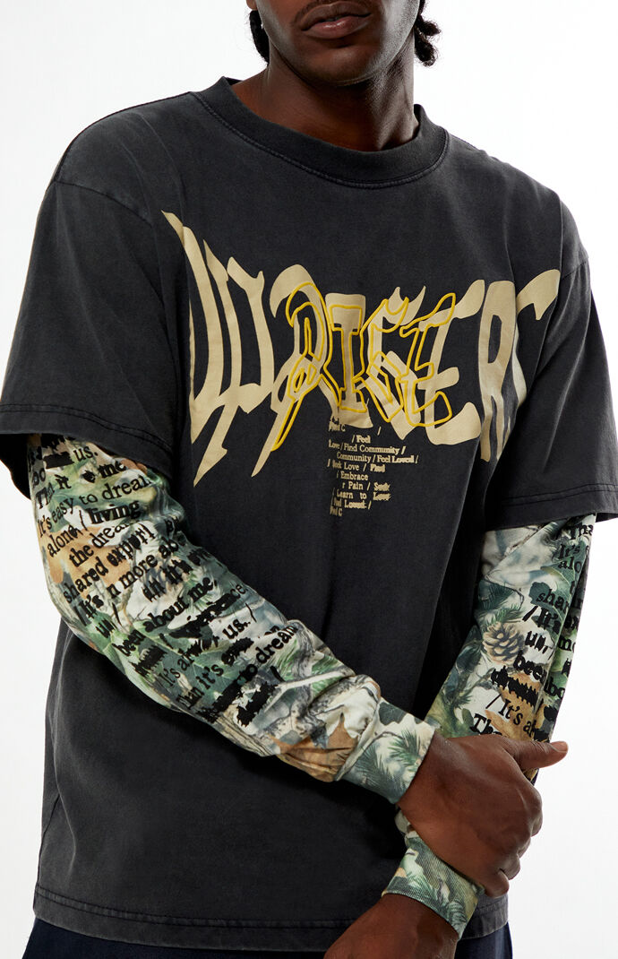 UPRISERS Warped Dream Camo 2fer Long Sleeeve T-Shirt