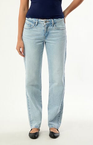 Women's Superlow Straight Jeans - Abraided Art image number 2