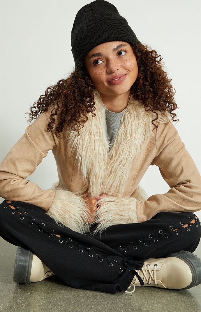 Tan fur clearance jacket