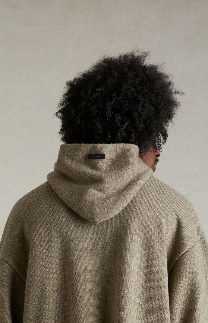 Fear of God Essentials Heather Grey Sweater Knit Hoodie