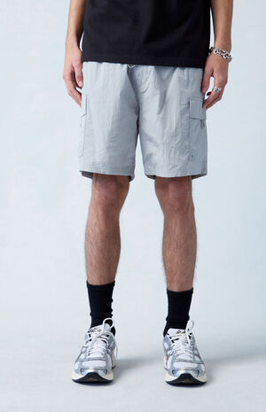 Gray Nylon Cargo Shorts image number 3