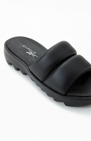 Women's Black Cardi B Slide Sandals image number 6