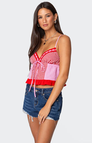 Joanne Mixed Gingham Tank Top image number 3