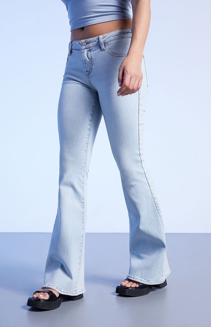 PacSun Light Blue Low Rise Flare Jeans PacSun