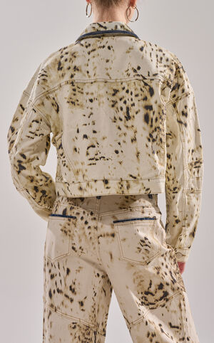 Santana Cow Print Denim Jacket image number 4