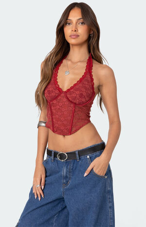Chica Lace Halter Corset image number 4