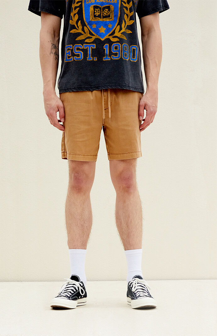 PacSun Khaki Twill Volley Shorts | PacSun