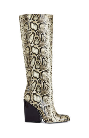 Women's Evergreen Snakeskin Block Heel Boots image number 1